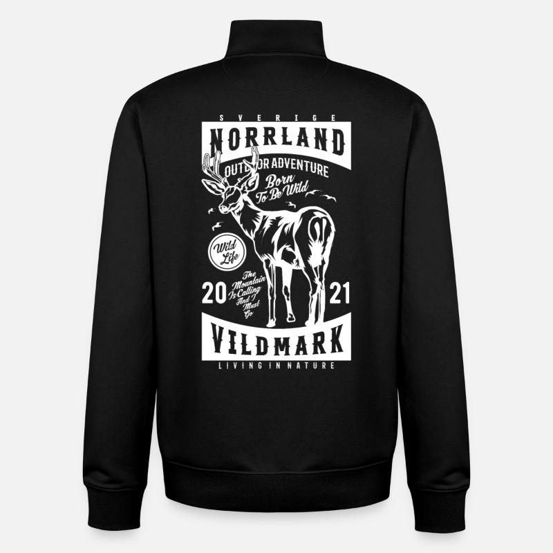 Norrland Vildmark 2021 - Sweat zippé unisexe en coton bio Stanley/Stella - noir