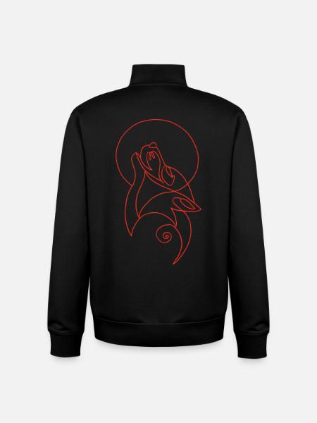 Sketch of the red wolf - Unisex Organic Zip Sweatshirt by Stanley/Stella - black