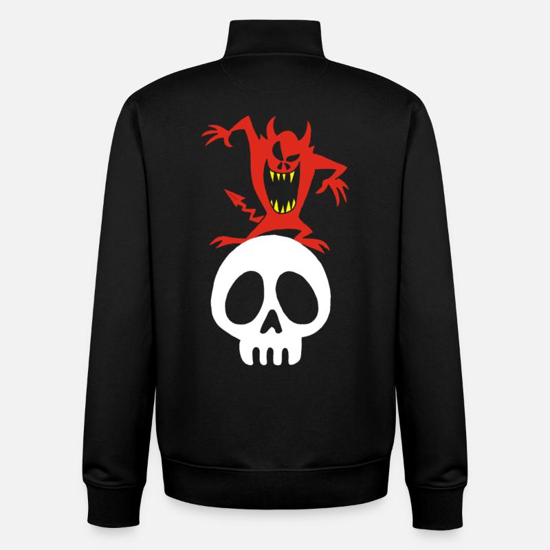 Schädel und Dämon - Unisex Organic Zip Sweatshirt von Stanley/Stella - Schwarz