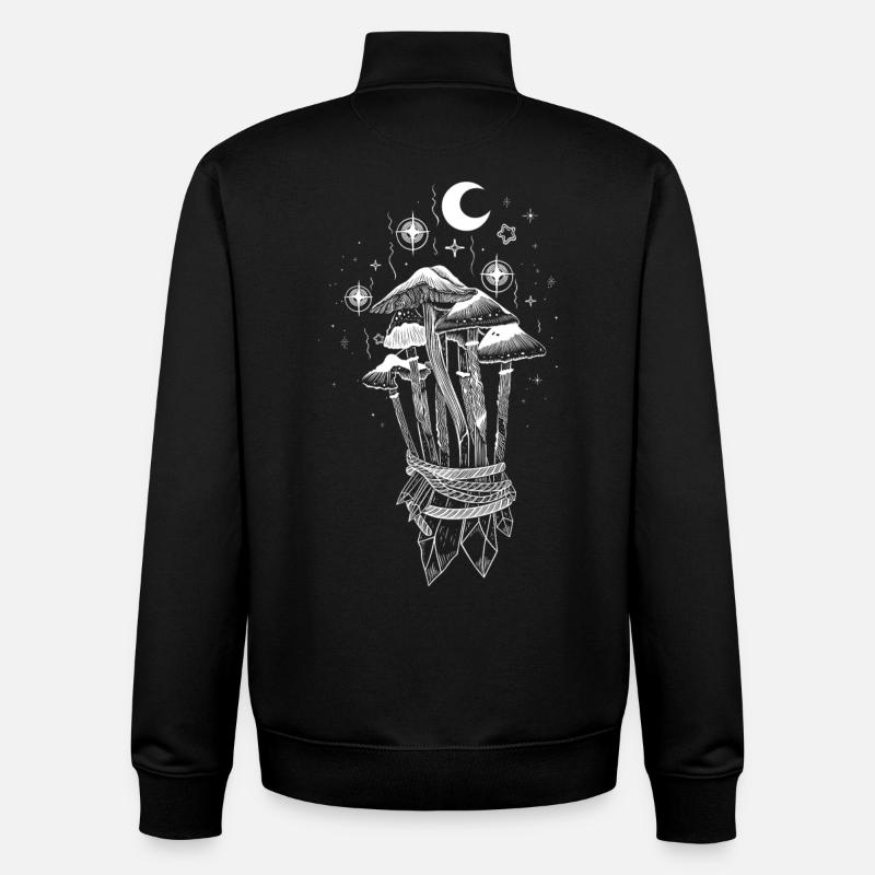 Mushrooms Magic Magic Mushrooms - Unisex Organic Zip Sweatshirt by Stanley/Stella - black