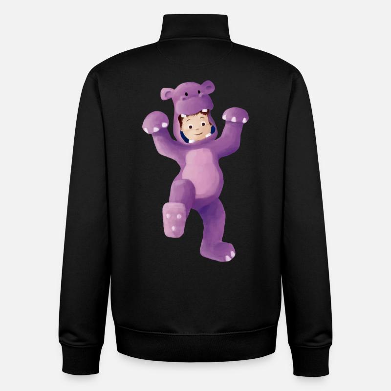 Junge als Nilpferd verkleidet - Unisex Organic Zip Sweatshirt von Stanley/Stella - Schwarz