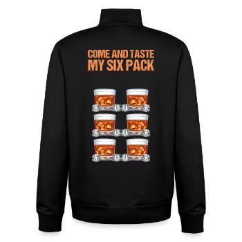 Venez goûter mon pack de six - whisky whisky drôle - Sweat zippé unisexe en coton bio Stanley/Stella - noir - Dos - AI Model Male 185 light (185cm)