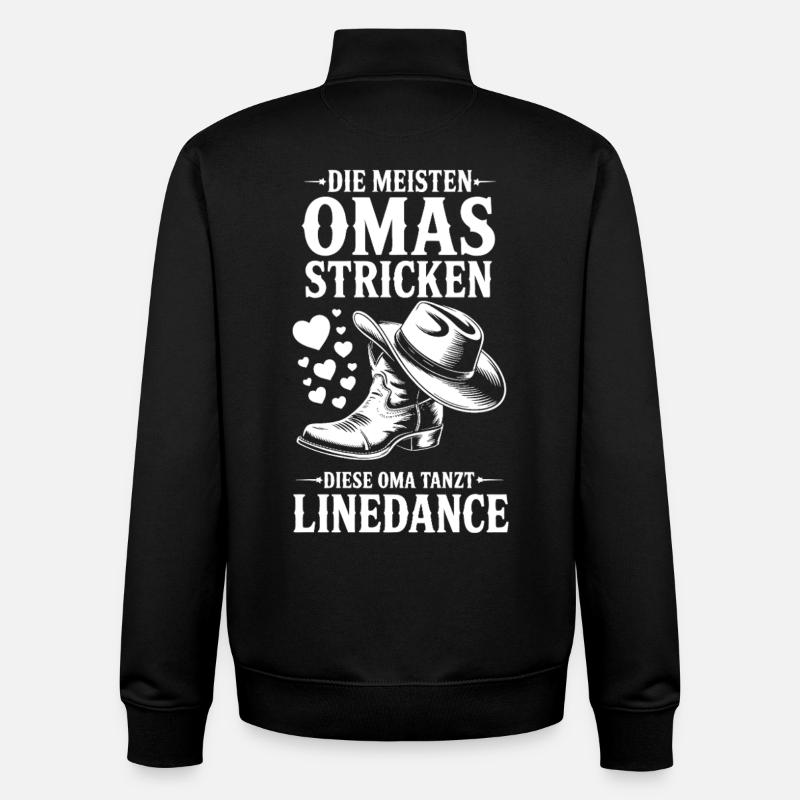 Grand-mère Dancing LineDance - Sweat zippé unisexe en coton bio Stanley/Stella - noir