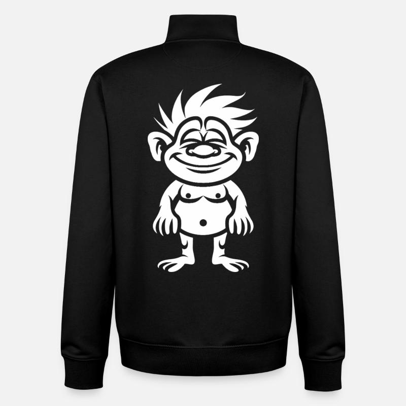 Troll  - Sweat zippé unisexe en coton bio Stanley/Stella - noir