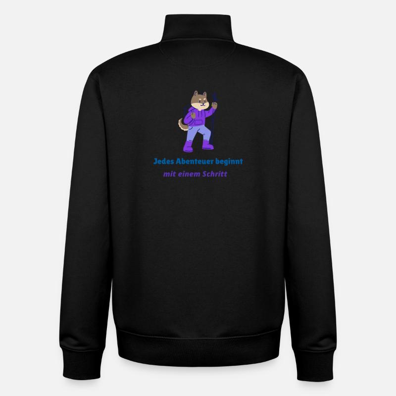 Toute aventure commence par un pas - Sweat zippé unisexe en coton bio Stanley/Stella - noir