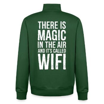there is magic in the air - Unisex Organic Zip Sweatshirt by Stanley/Stella - bottle green - Back - AI Model Male 185 dark (185cm)