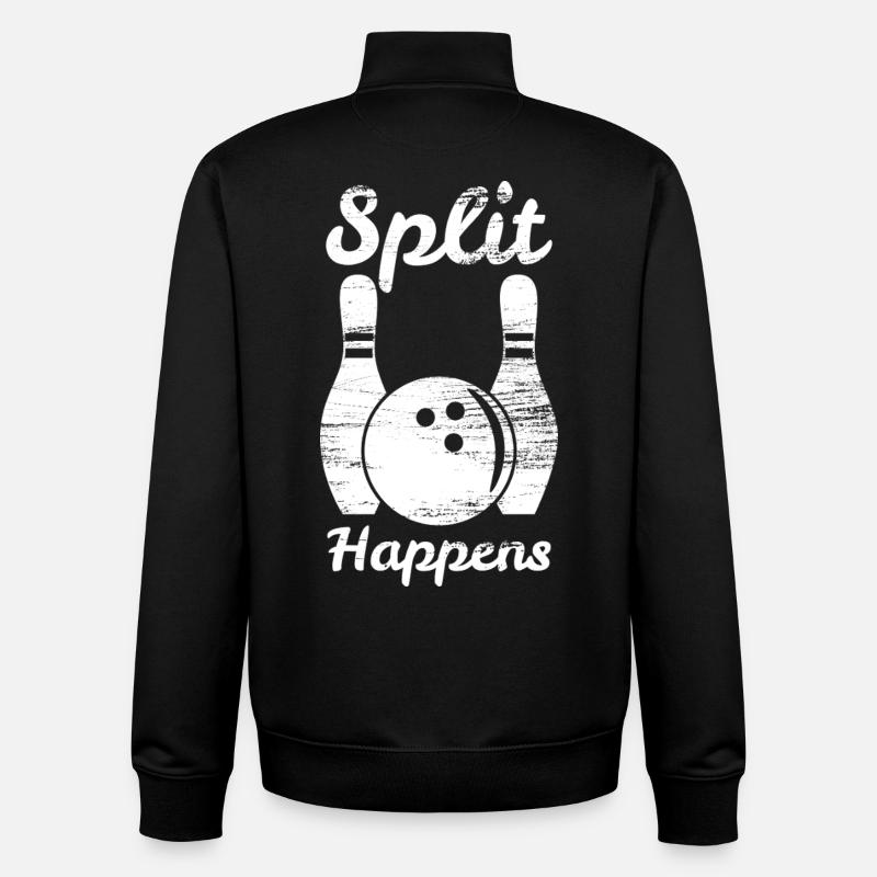 Bowling Split - Unisex Organic Zip Sweatshirt by Stanley/Stella - black