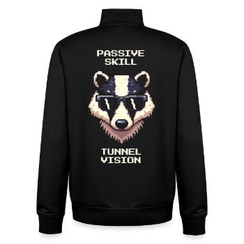 Passiv: Tunnelblick | Dachs Tunnel Graben - Unisex Organic Zip Sweatshirt von Stanley/Stella - Schwarz - Hinten - AI Model Male 185 light (185cm)