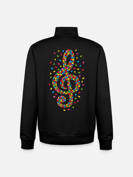 clef carnival confetti music - Unisex Organic Zip Sweatshirt by Stanley/Stella - black