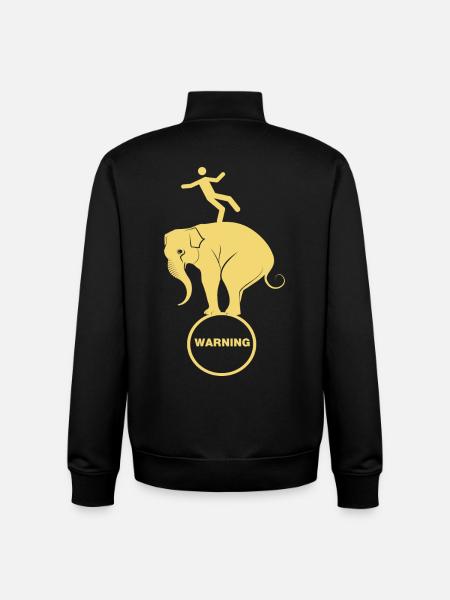 Elephant and human ballanging - Unisex Organic Zip Sweatshirt by Stanley/Stella - black