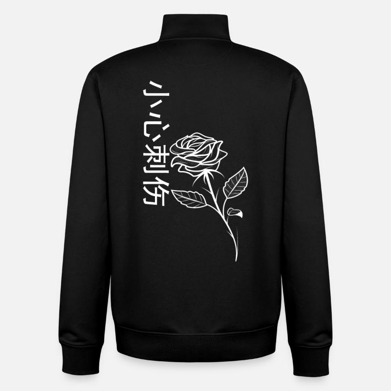 Rose prudence Épineux - Sweat zippé unisexe en coton bio Stanley/Stella - noir