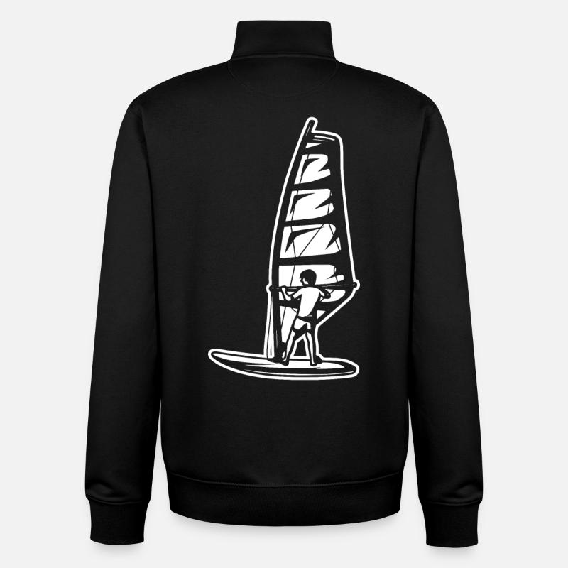 Garçon de planche à voile - Sweat zippé unisexe en coton bio Stanley/Stella - noir