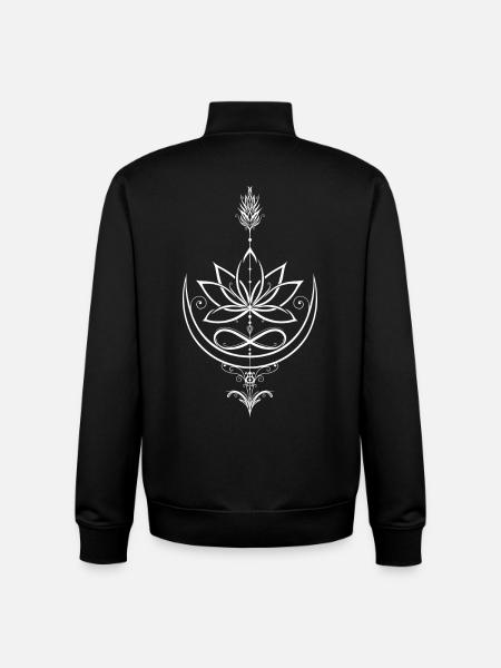 Lotus Lotus Flower Yoga Arrow - Unisex Organic Zip Sweatshirt by Stanley/Stella - black