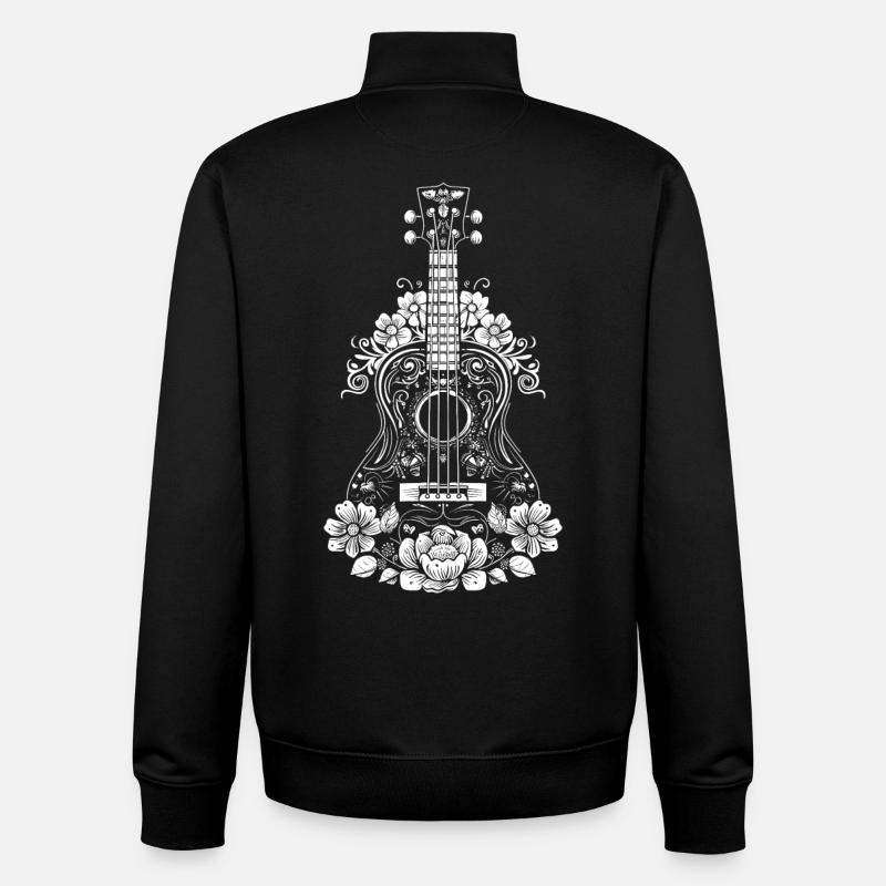 Ukulele Comic Style - Unisex Organic Zip Sweatshirt by Stanley/Stella - black