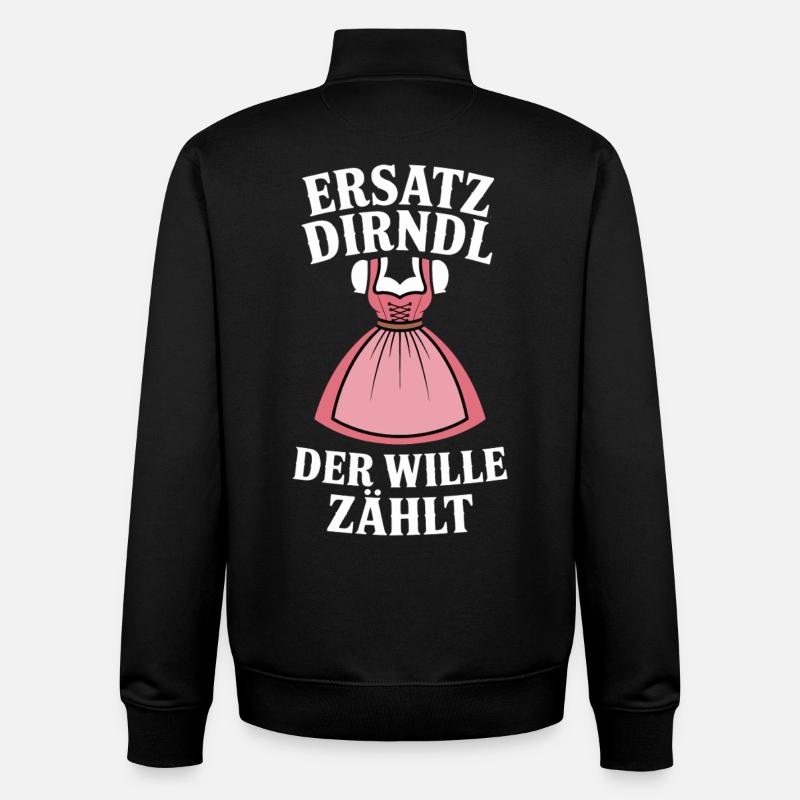 Bayern Volksfest Ersatz Dirndl Spruch - Sweat zippé unisexe en coton bio Stanley/Stella - noir