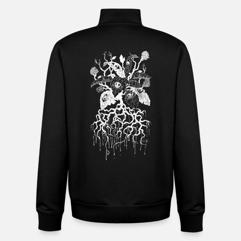 Pétales de la Vision - Sweat zippé unisexe en coton bio Stanley/Stella - noir
