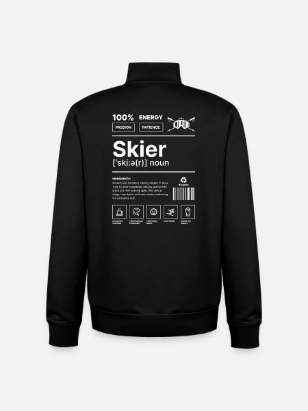 Skier Lifestyle - Unisex Organic Zip Sweatshirt by Stanley/Stella - black