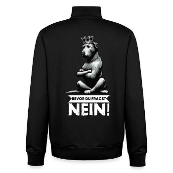 Bevor Du Fragst Nein Irischer Wolfshund Wolfshund  - Unisex Organic Zip Sweatshirt von Stanley/Stella - Schwarz - Hinten - AI Model Male 185 light (185cm)