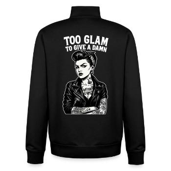 Rockabella Pin-Up: Outlaw Tattoo Girl & Lederjacke - Unisex Organic Zip Sweatshirt von Stanley/Stella - Schwarz - Hinten - AI Model Male 185 light (185cm)