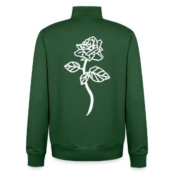 The White Rose - Unisex Organic Zip Sweatshirt by Stanley/Stella - bottle green - Back - AI Model Male 185 dark (185cm)