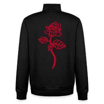 The red rose - Unisex Organic Zip Sweatshirt by Stanley/Stella - black - Back - AI Model Male 185 light (185cm)