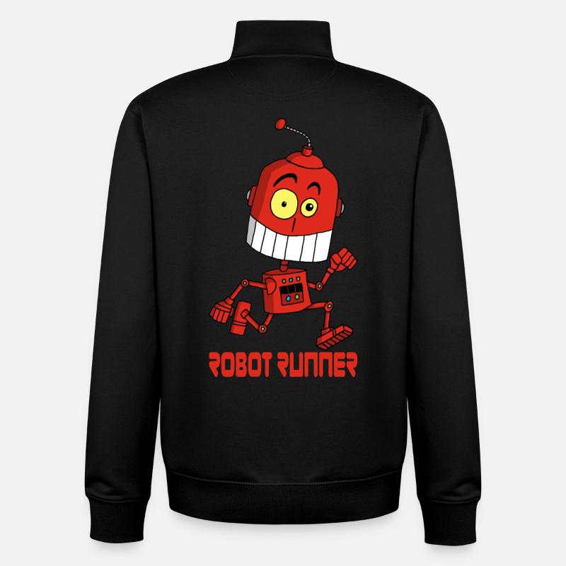 Robot coureur - Sweat zippé unisexe en coton bio Stanley/Stella - noir