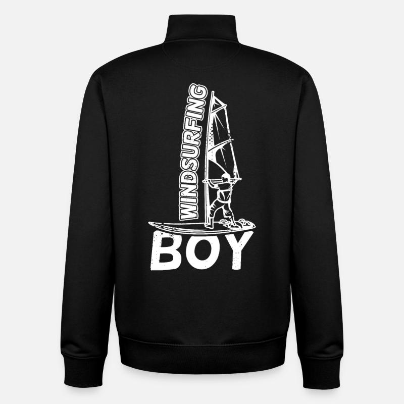 Lustiger Windsurfer Junge - Unisex Organic Zip Sweatshirt von Stanley/Stella - Schwarz