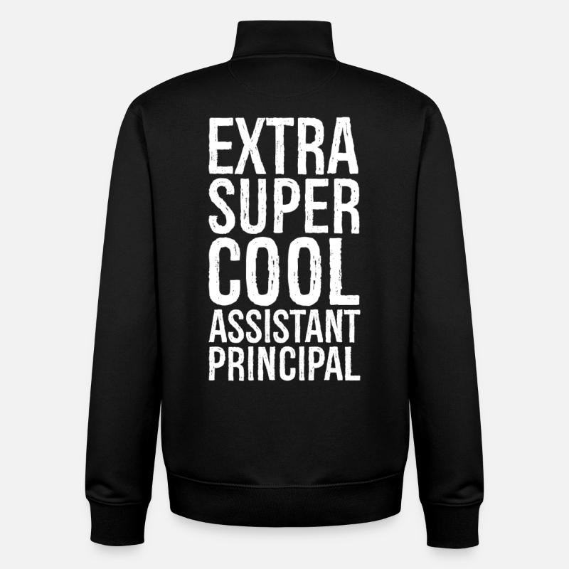 Extra Super Cool Assistant Principal - Unisex Organic Zip Sweatshirt by Stanley/Stella - black