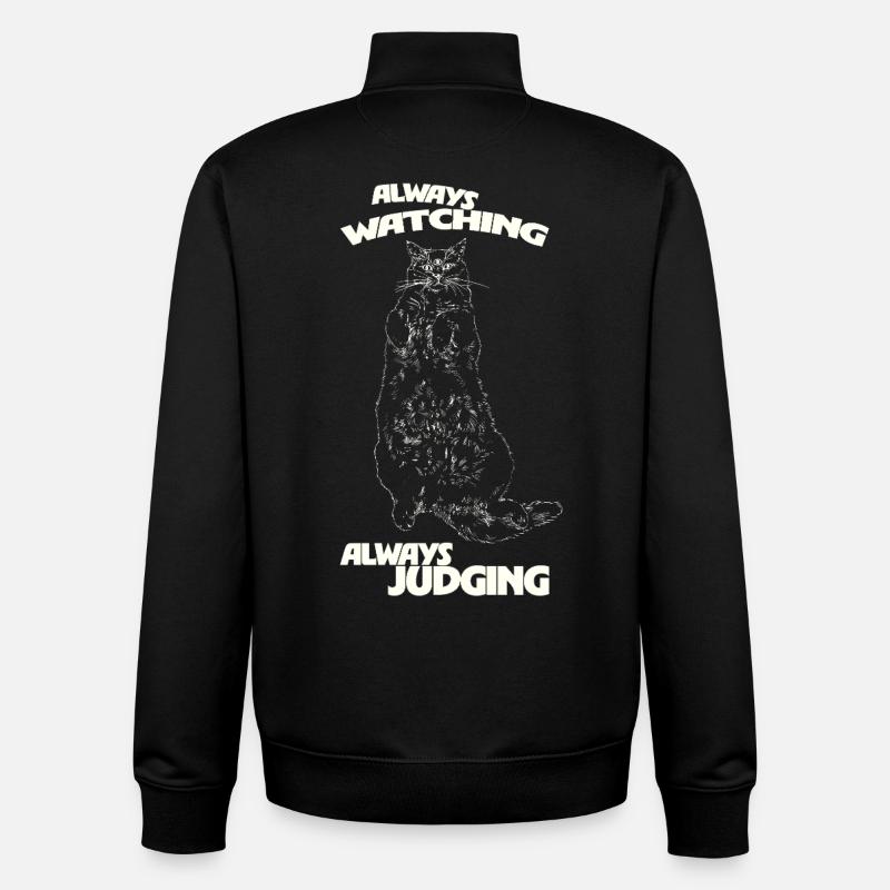 IMMER BEOBACHTEND, IMMER URTEILEND - Unisex Organic Zip Sweatshirt von Stanley/Stella - Schwarz