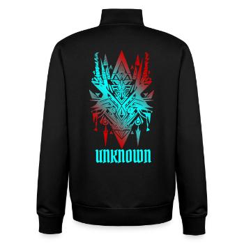 UNKNOWN Cyber Sigilism Tattoo - Y2K Futurist Triba - Unisex Organic Zip Sweatshirt by Stanley/Stella - black - Back - AI Model Male 185 light (185cm)