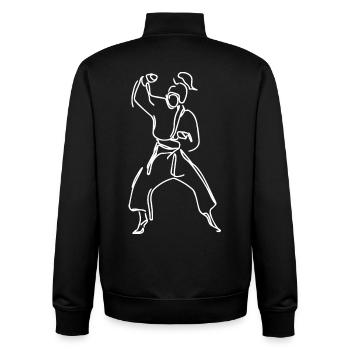 Female Karateka - Unisex Organic Zip Sweatshirt by Stanley/Stella - black - Back - AI Model Male 185 light (185cm)
