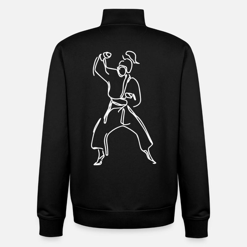 Weibliche Karateka - Unisex Organic Zip Sweatshirt von Stanley/Stella - Schwarz
