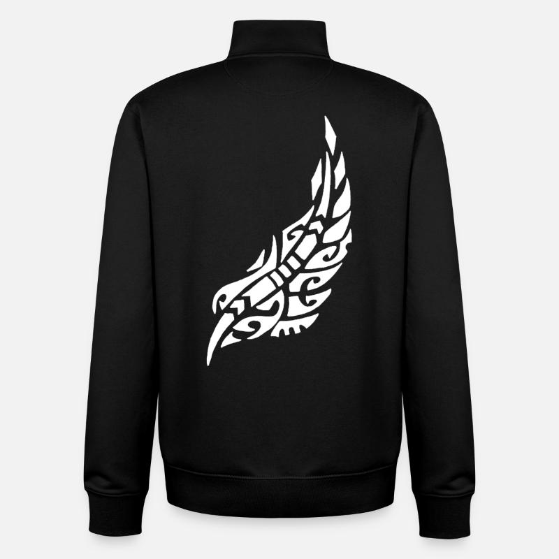 Plume blanche de l'oiseau - Sweat zippé unisexe en coton bio Stanley/Stella - noir