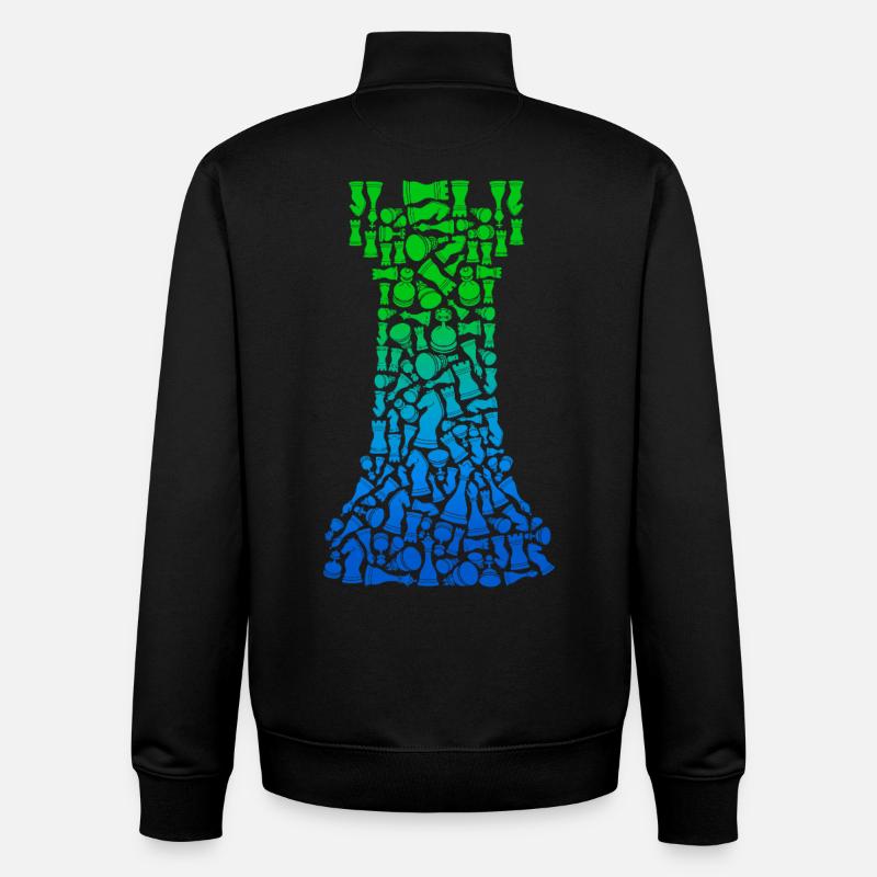 Jeu d’échecs Pièces d’échecs Joueur d’échecs - Sweat zippé unisexe en coton bio Stanley/Stella - noir