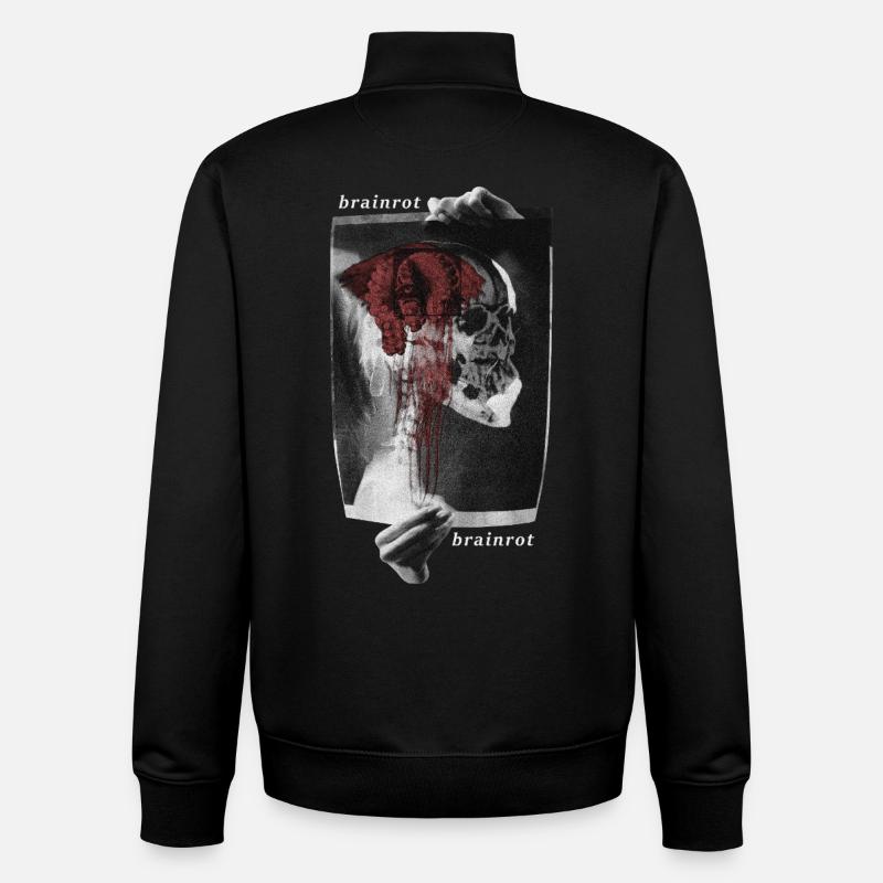 Pourriture cérébrale - Sweat zippé unisexe en coton bio Stanley/Stella - noir