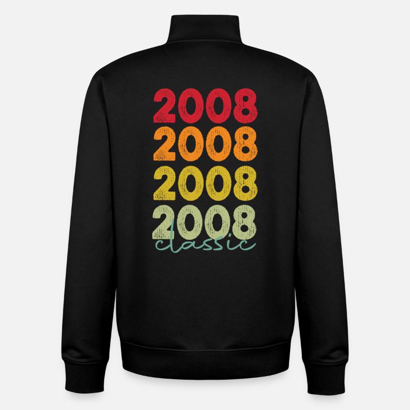 18e anniversaire 18 ans 2008 Rétro - Sweat zippé unisexe en coton bio Stanley/Stella - noir