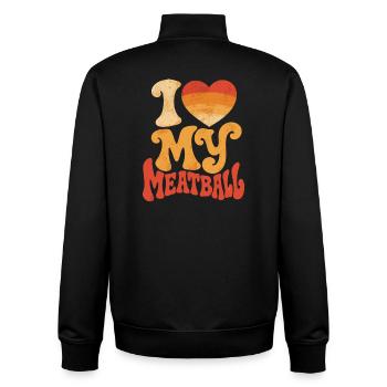 I love my meatball: Gourmet Humor - Unisex Organic Zip Sweatshirt by Stanley/Stella - black - Back - AI Model Male 185 light (185cm)
