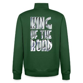 King of the Road -White Steel - Unisex Organic Zip Sweatshirt by Stanley/Stella - bottle green - Back - AI Model Male 185 dark (185cm)