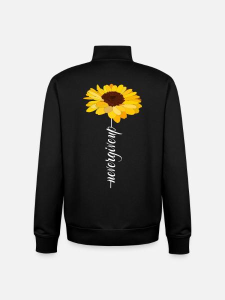 never give up - Unisex Organic Zip Sweatshirt by Stanley/Stella - black