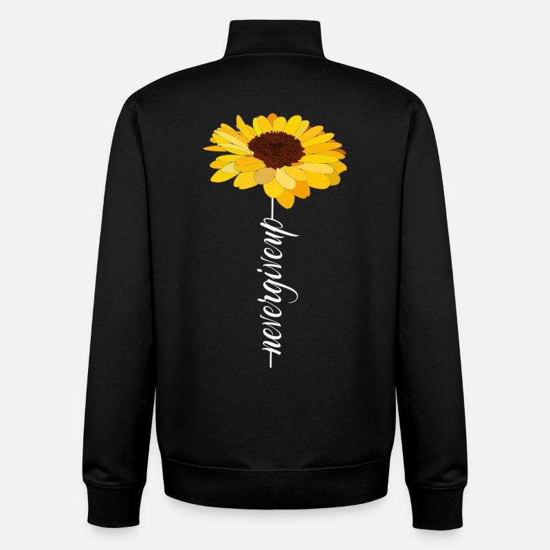 never give up - Unisex Organic Zip Sweatshirt by Stanley/Stella - black