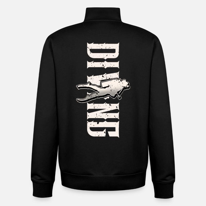 Plongeurs plongeurs - Sweat zippé unisexe en coton bio Stanley/Stella - noir