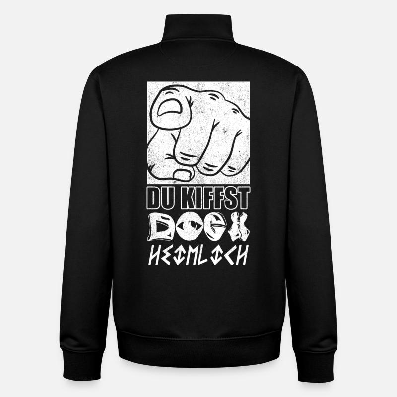 Du Kiffst doch Heimlich - Unisex Organic Zip Sweatshirt von Stanley/Stella - Schwarz