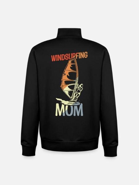 Maman Windsurfer - Sweat zippé unisexe en coton bio Stanley/Stella - noir