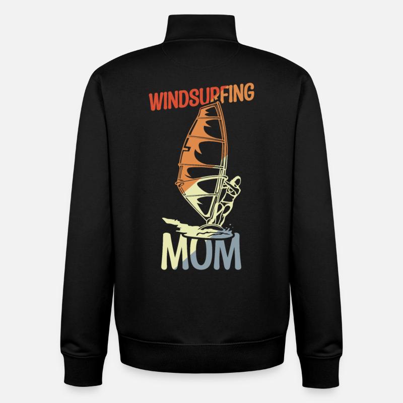Mama Windsurfer - Unisex Organic Zip Sweatshirt von Stanley/Stella - Schwarz