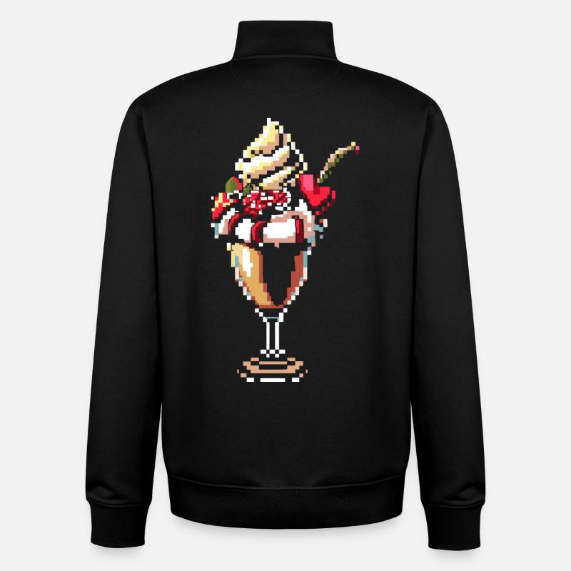Graphique pixel de coupe glacée - Sweat zippé unisexe en coton bio Stanley/Stella - noir