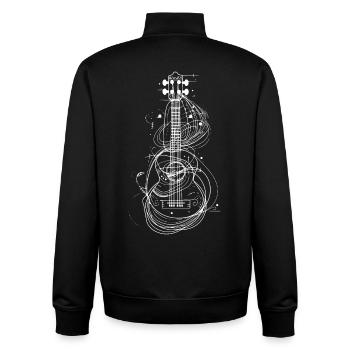 Dessin de ukulélé - Sweat zippé unisexe en coton bio Stanley/Stella - noir - Dos - AI Model Male 185 light (185cm)