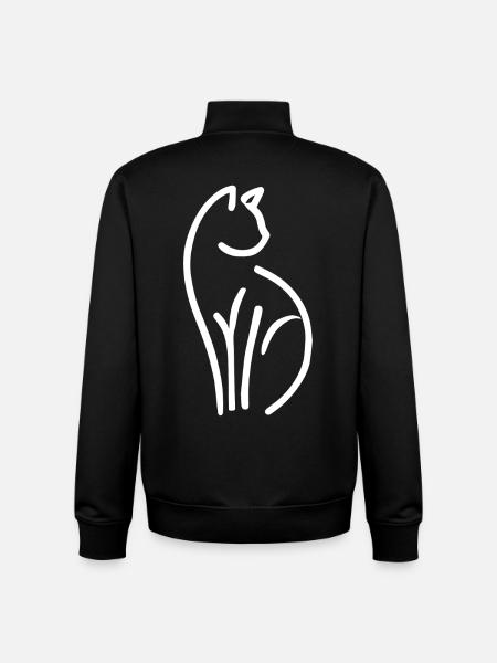Chat - Sweat zippé unisexe en coton bio Stanley/Stella - noir