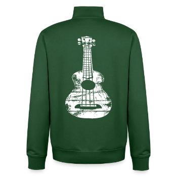 Ukulele Skizze - Unisex Organic Zip Sweatshirt von Stanley/Stella - Flaschengrün - Hinten - AI Model Male 185 dark (185cm)
