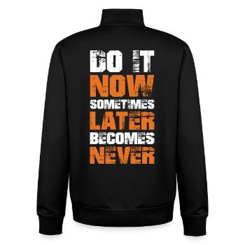 do it now sometimes later becomes never - Unisex Organic Zip Sweatshirt von Stanley/Stella - Schwarz - Hinten - AI Model Male 185 light (185cm)