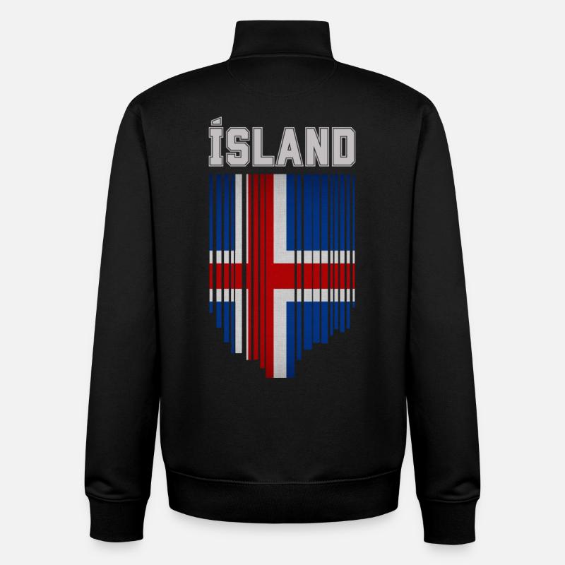 Drapeau de l’Islande, fierté islandaise - Sweat zippé unisexe en coton bio Stanley/Stella - noir
